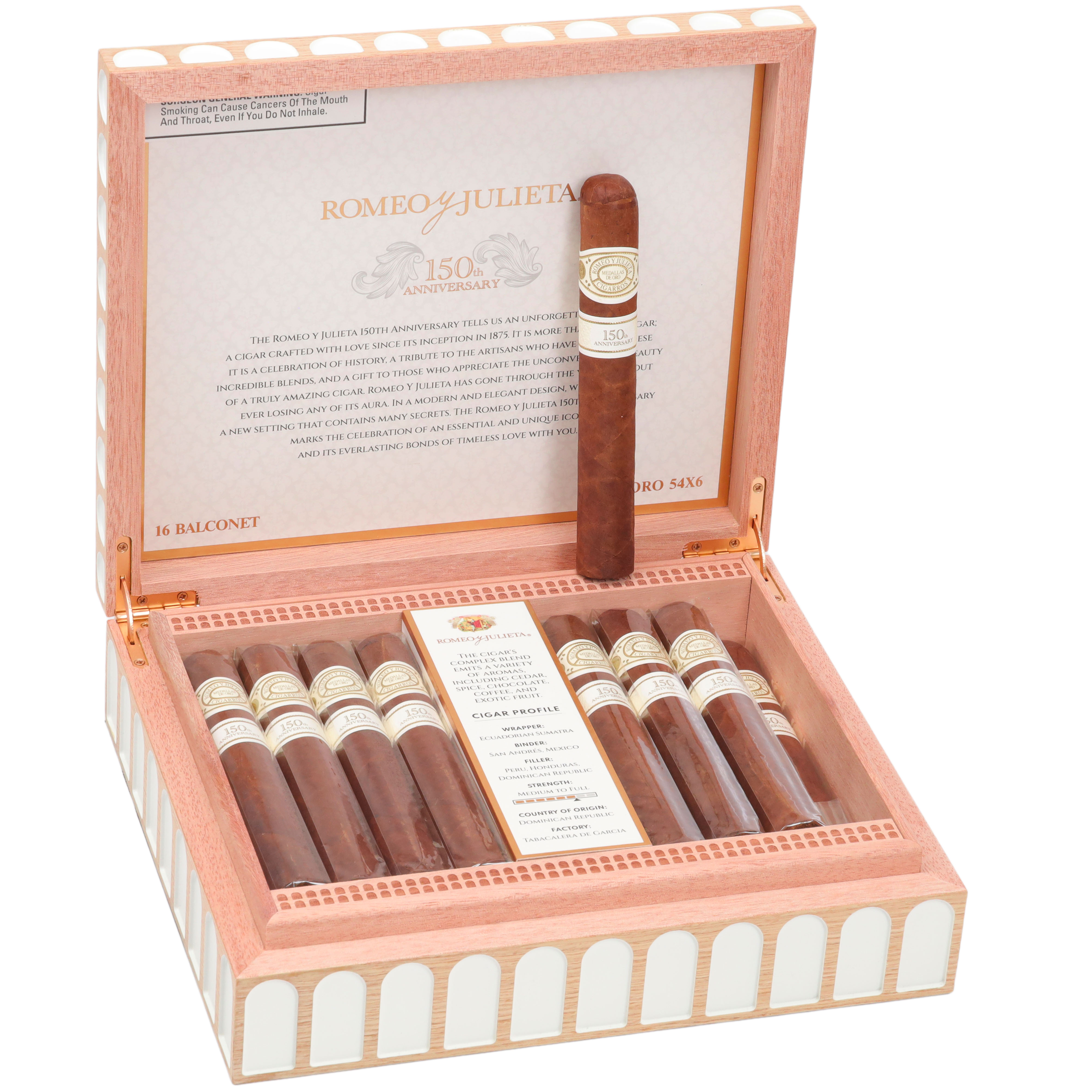 Romeo y Julieta 150th Anniversary packaging